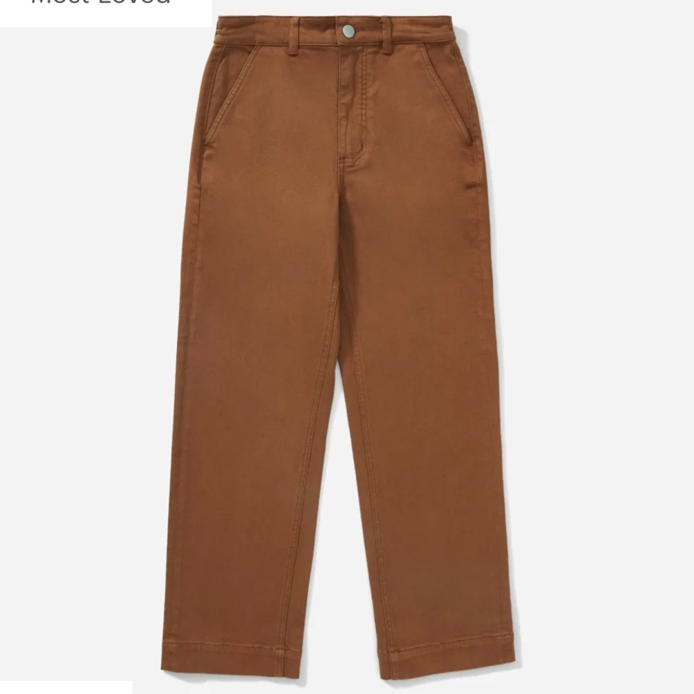 Everlane Straight Leg Cropped Pants in Cocoa Brown Sz 2